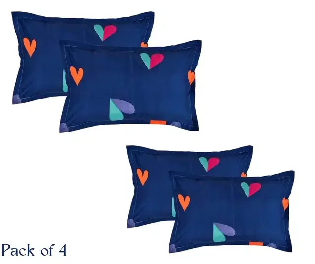 Grover Heart Pillow Covers Pack of 4 Blue Heart