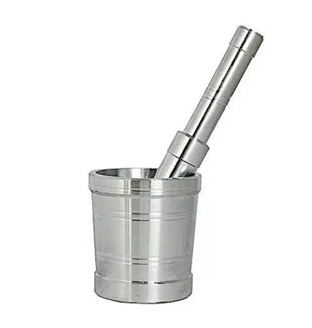 Stainless Steel Mortar and Pestle Set, Silver