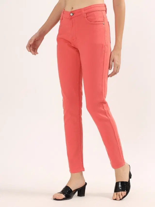 Skinny Fit Jeans for Women, Pink (30)