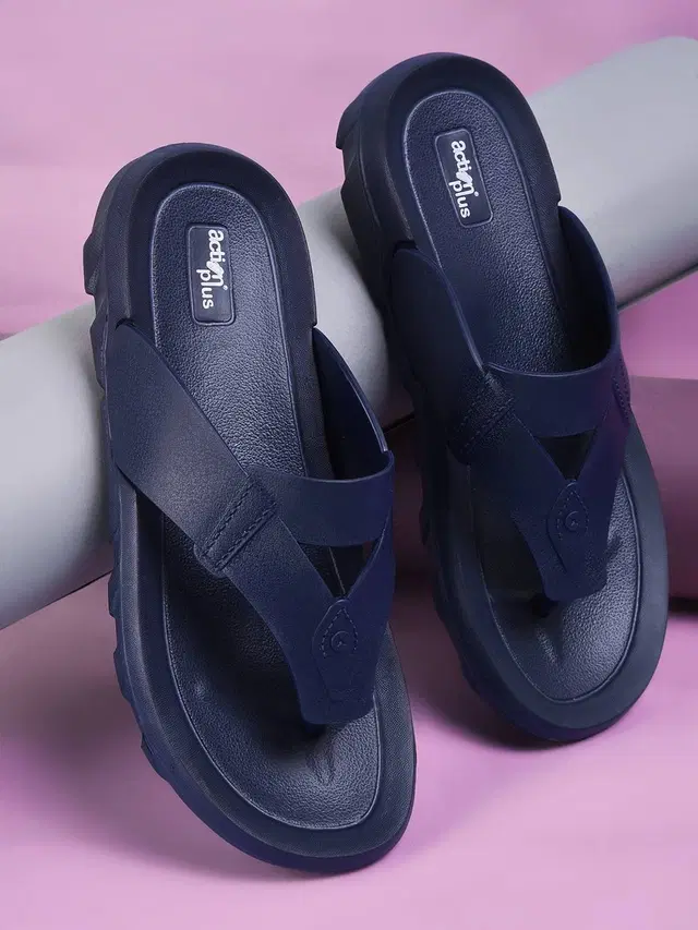 action Flip Flops for Men (Blue, 6)