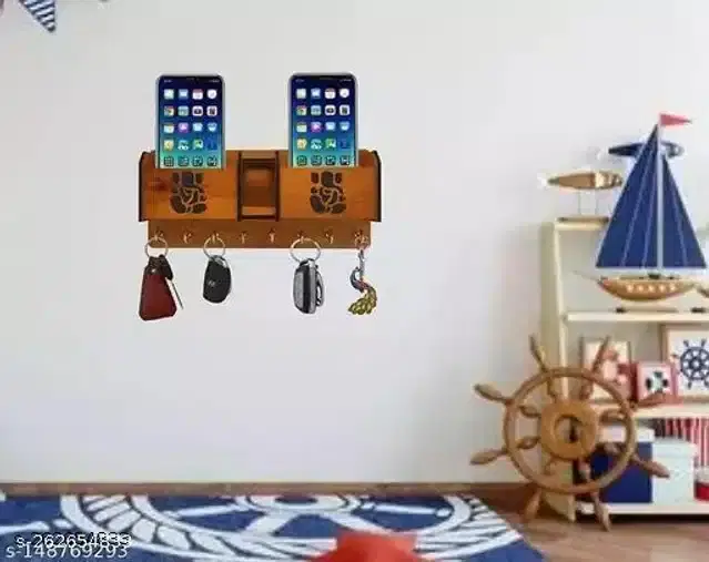 Wooden Key Holder, Brown