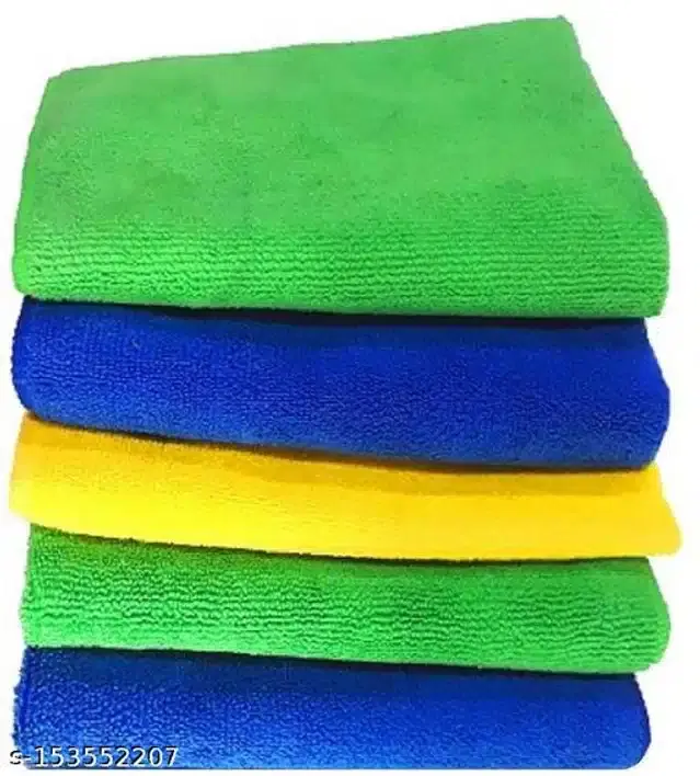 Microfiber Bath Towel, Multicolor, 40x40 cm, Pack of 5