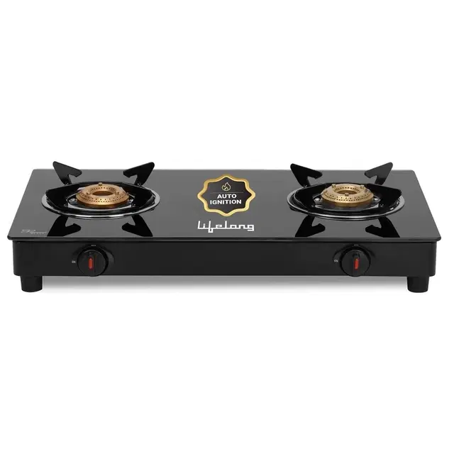 Lifelong Llgs602 Glass Automatic Gas Stove (2 Burners)