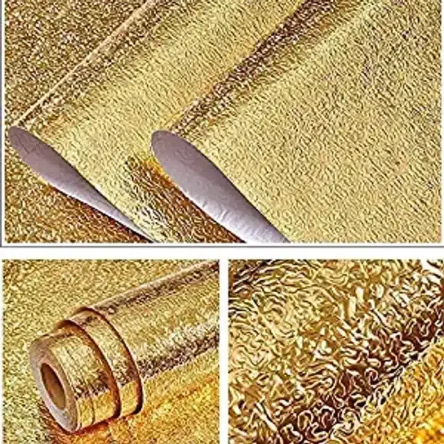 Aluminum Foil Sticker for Home & Kitchen Walls, Gold