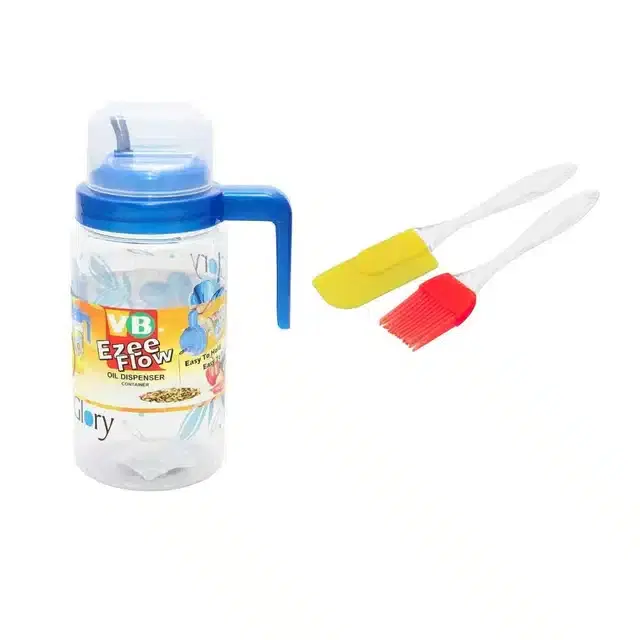 Combo of Cooking Oil Dispenser with Spatula Set, Pack of 3, Multicolor