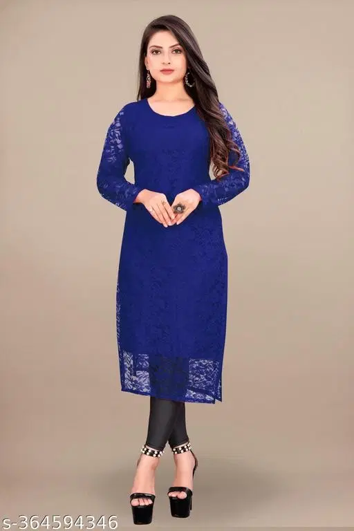 Net Kurti for Women,  Blue  (S)