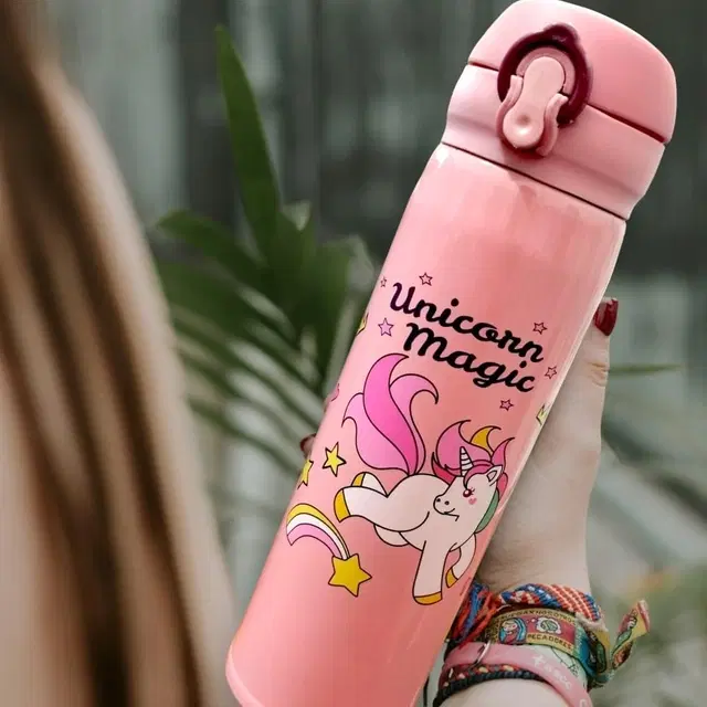 Unicorn Insulated Water Bottle, Pink, 500 ml