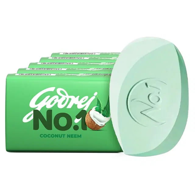Godrej No.1 Coconut & Neem Soap 5X100 g (Buy 4 Get 1 Free)