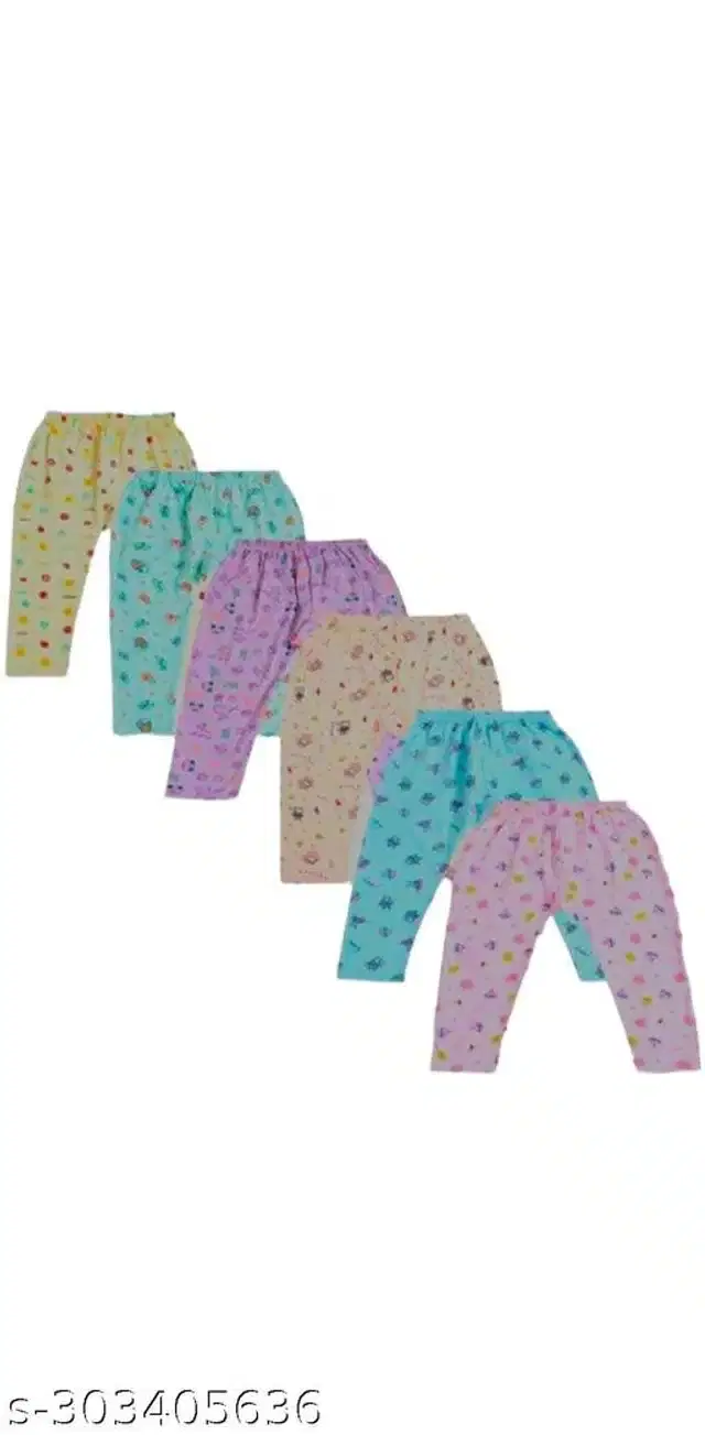 Cotton Pyjama for Kids, Pack of 6 (Multicolor, 0-3 Months)