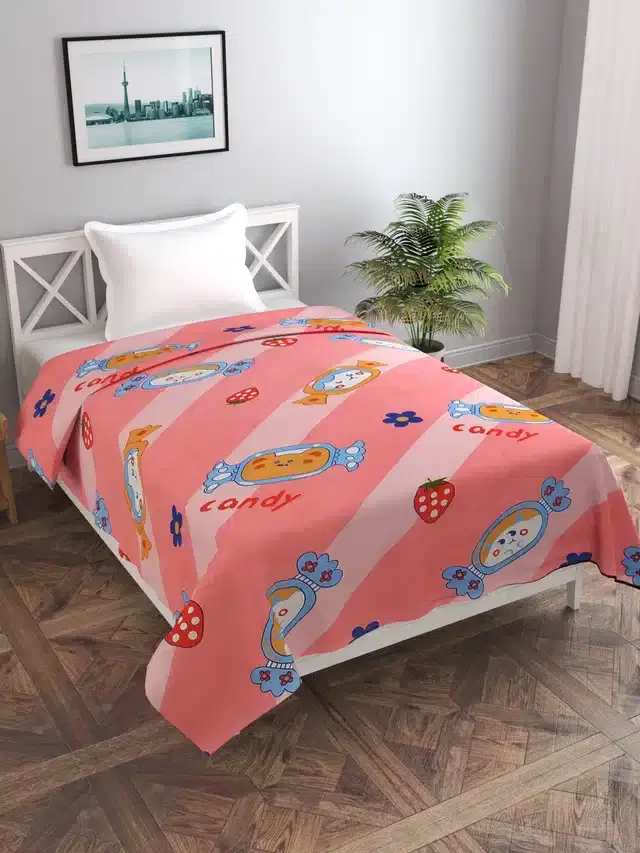 Printed Single Duvet Cover with Zipper, Multicolor, 60x90 Inches