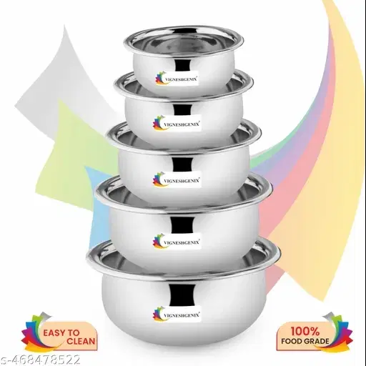 Stainless Steel Handi Set, Silver, Set of 5