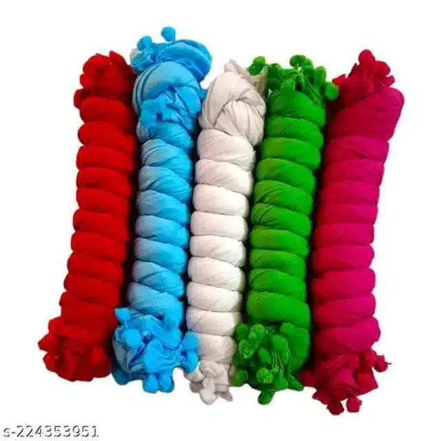 Dupatta for Women, Pack of 5 (Multicolor, 2 m)