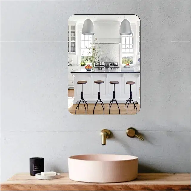 AK Arts Acrylic Wall Mirror Stickers, Silver, 20x30 cm