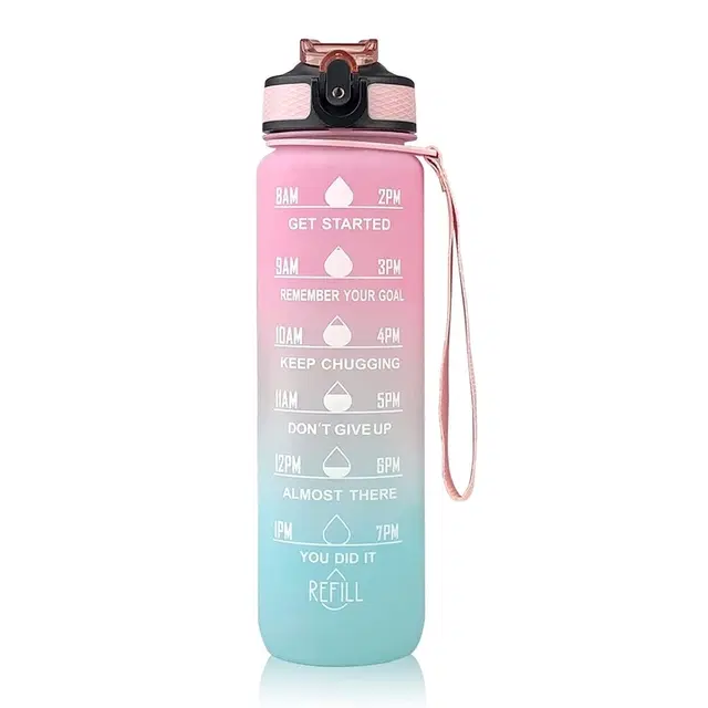 Silicone Sipper Water Bottle, Multicolor, 1000 ml