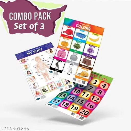 Bookford Publications My small chart Numbers, My Body & Colors (Set of 3)