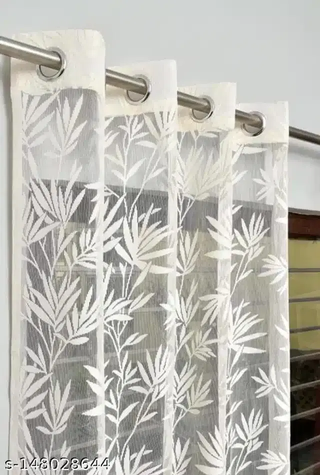 Curtains for Door, White, 5 Feet, Pack of 2