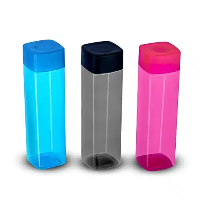 Plastic Water Bottle, Pack of 3, Multicolor, 1000 ml