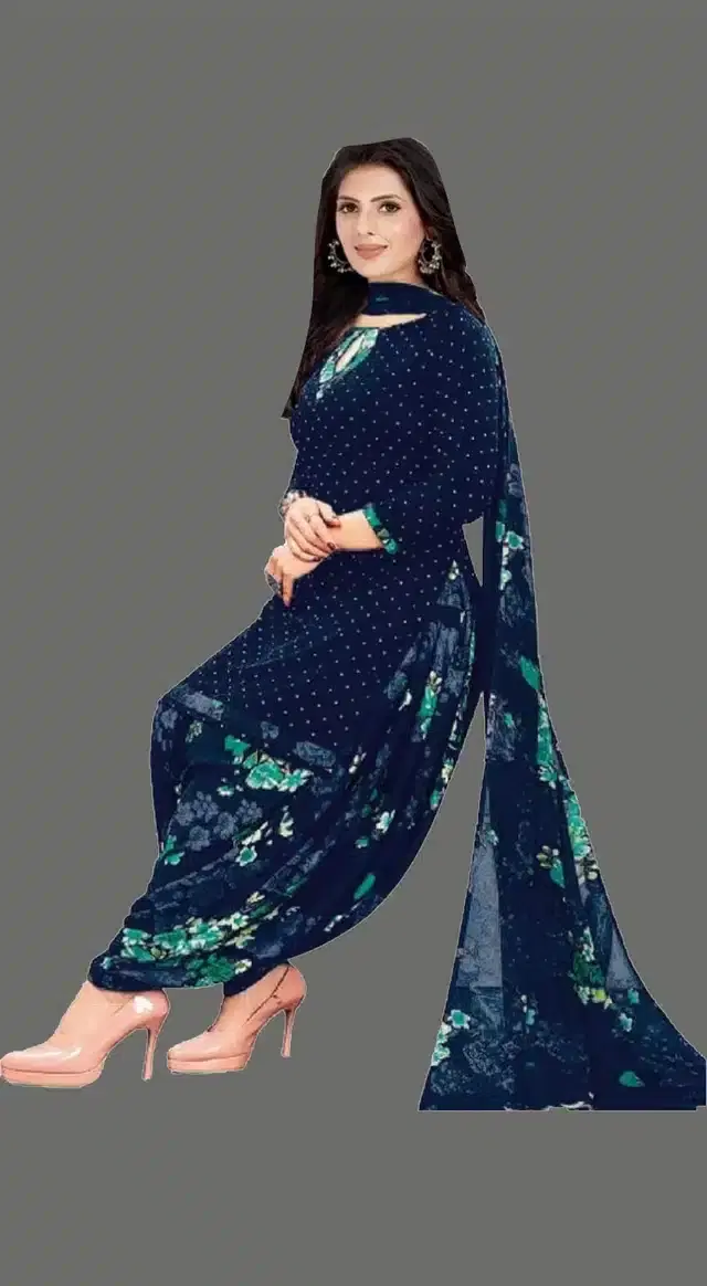 Unstitched Dress Material for Women & Girls (Blue)