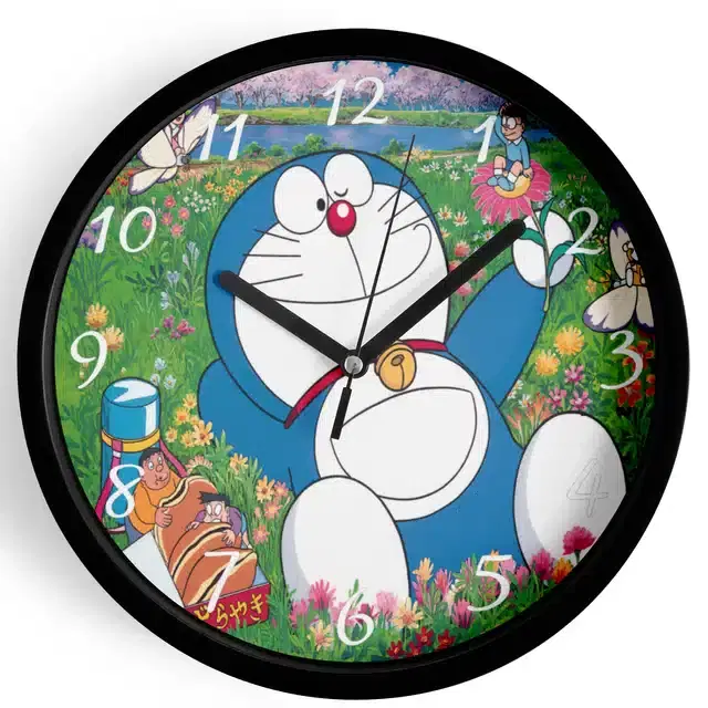 Doraemon Analog Wall Clock, Multicolor, 7 Inches