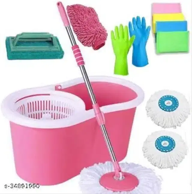 Spin Bucket Mop with Accessories, Assorted, Set of 5