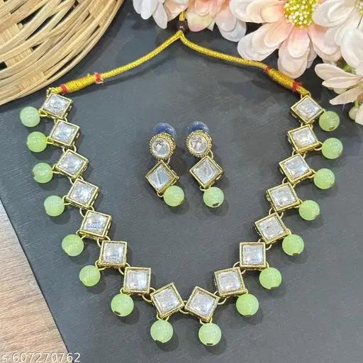 Kundan Necklace  for Women, Blue