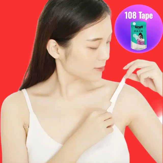 Acrylic Film Clothing 108 Double Sided Tape Strips, Transparent, Set of 1