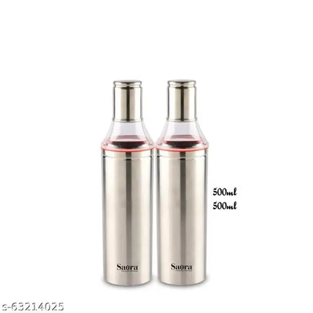 Stainless Steel Oil Dispenser, Multicolor, 500 ml, Pack of 2