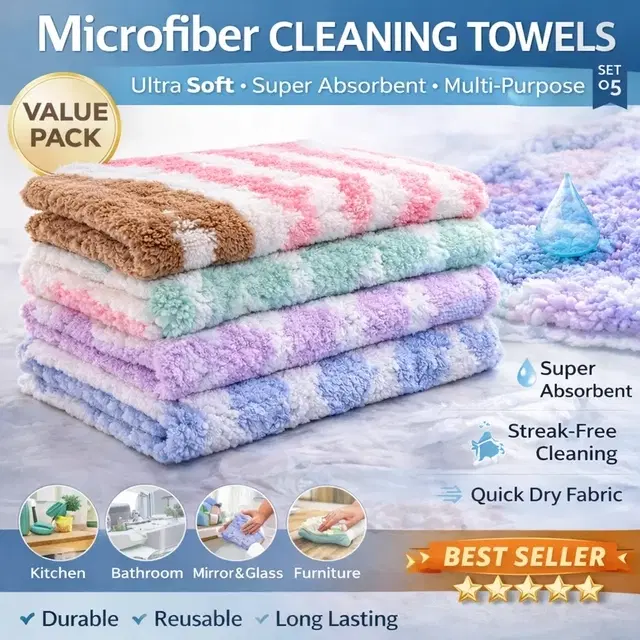 Microfiber Cleaning Towel Set OF 5