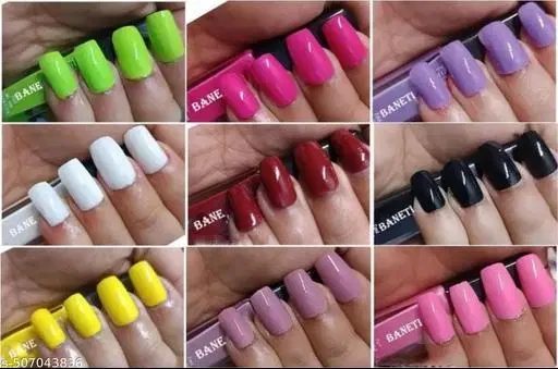 Banetion Matte Nail Polish, Multicolor, Pack of 9