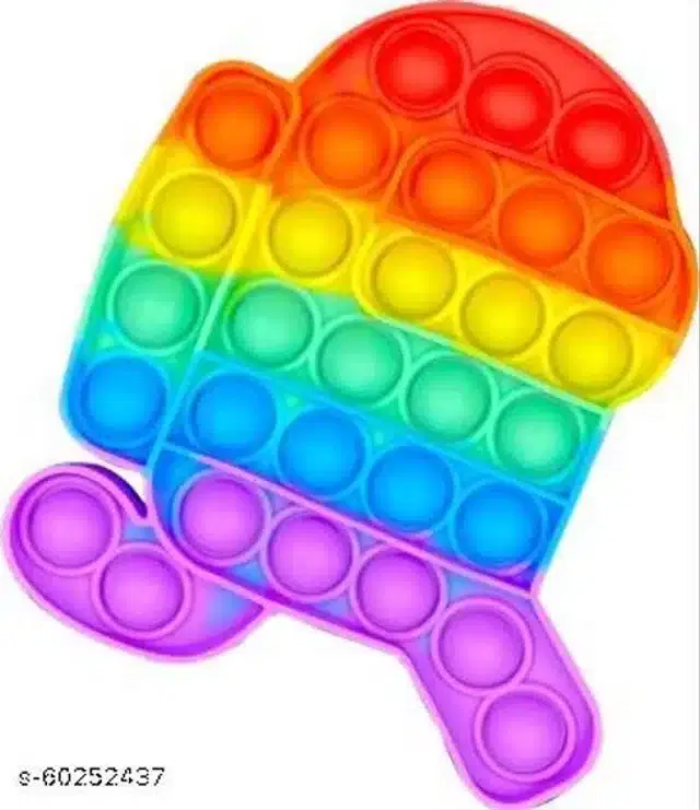 Silicone Pop It Fidget Stress Relief Toy, Multicolor