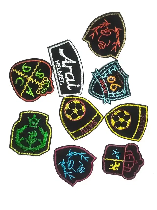 Printed Thinnest Iron-on Fabric Patches (Multicolor, Pack of 9)