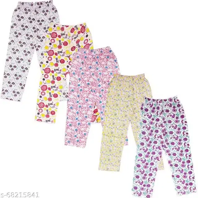 Cotton Pant for Girls, Pack of 5 (Multicolor, 2-3 Years)