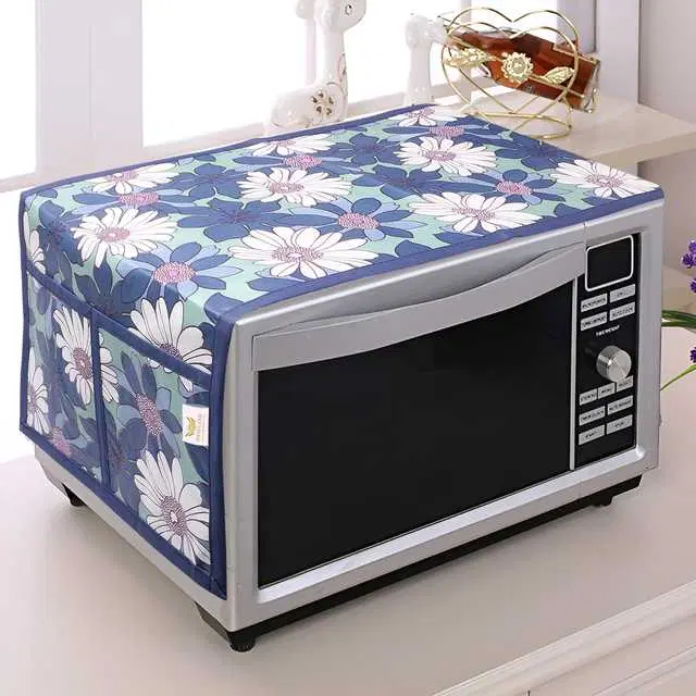 Aradhya Enterprises Pvc Water & Dustproof Oven Top Cover With 4 Pockets Suitable For Upto 30 Litre Capacity, Blue, 14X36 Inches, Wi-13