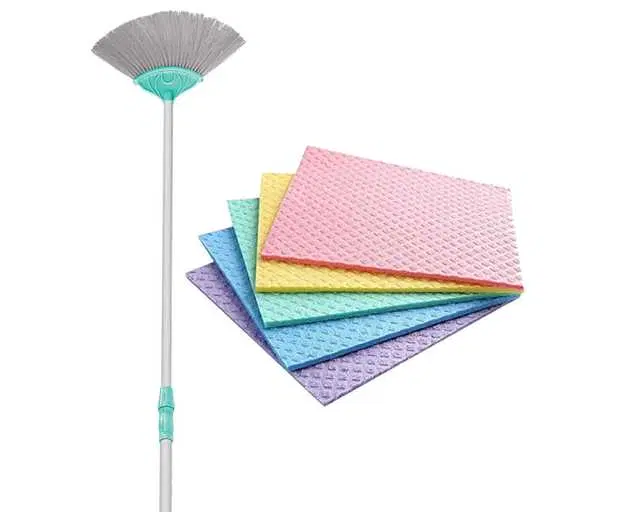 Custocustomized Hunt Mor Ceiling Jala Cleaning Plastic Mor Jala Cobweb & Dust With Sheru Duster With Carpet Duster, 7 Pc, A-10