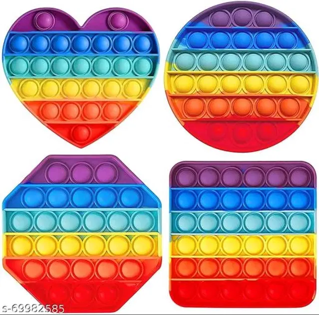 Silicone Fidget Toys for Kids, Multicolor, Pack of 4