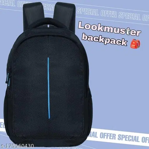 Nylon Backpack for Men & Women, Black