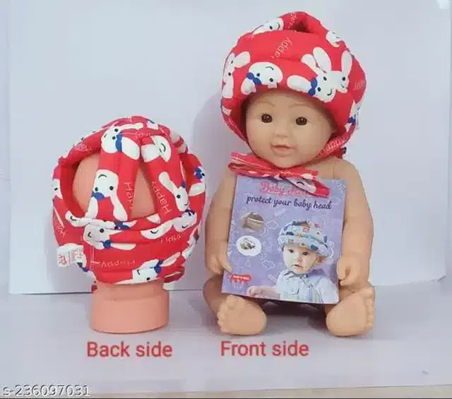 Baby Safety Helmet (Red, Free Size)