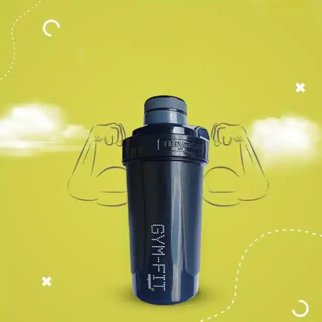Gym Shaker Bottle with Steel Blender Ball, Assorted, 750 ml