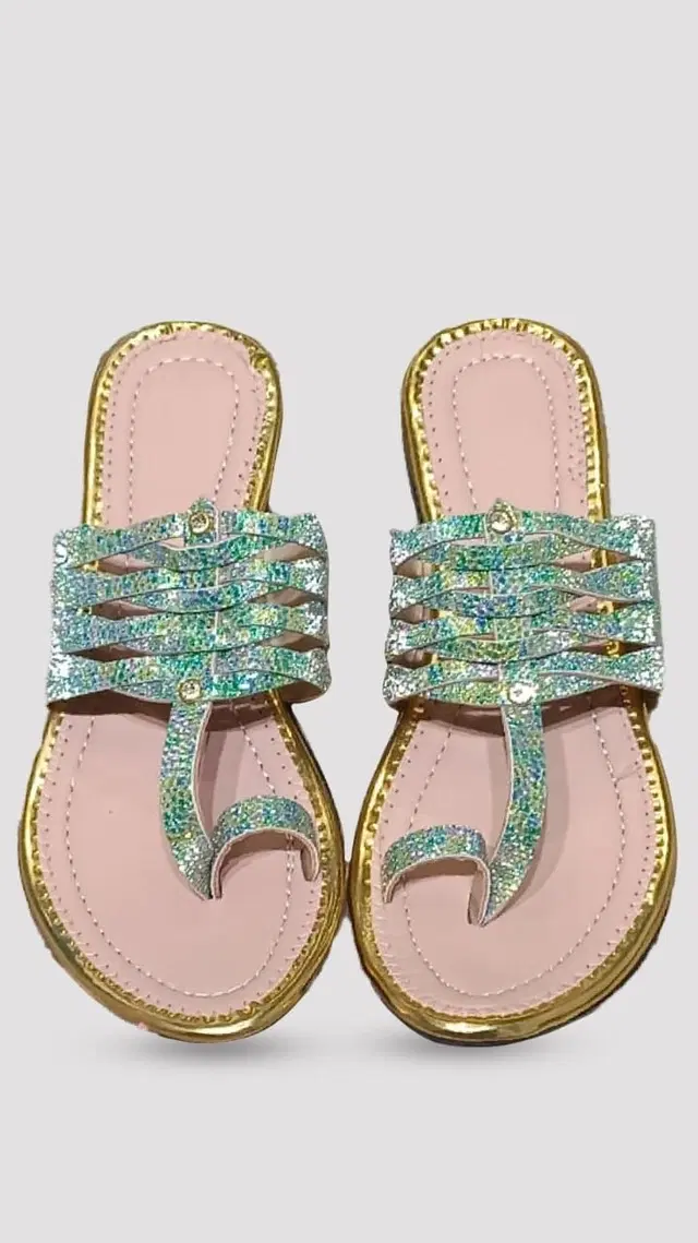 Zakozee Flats for Women, Peach & Silver (6)
