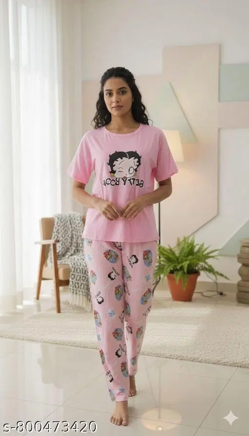 Comfort Nightdress for Women (Pink, L)