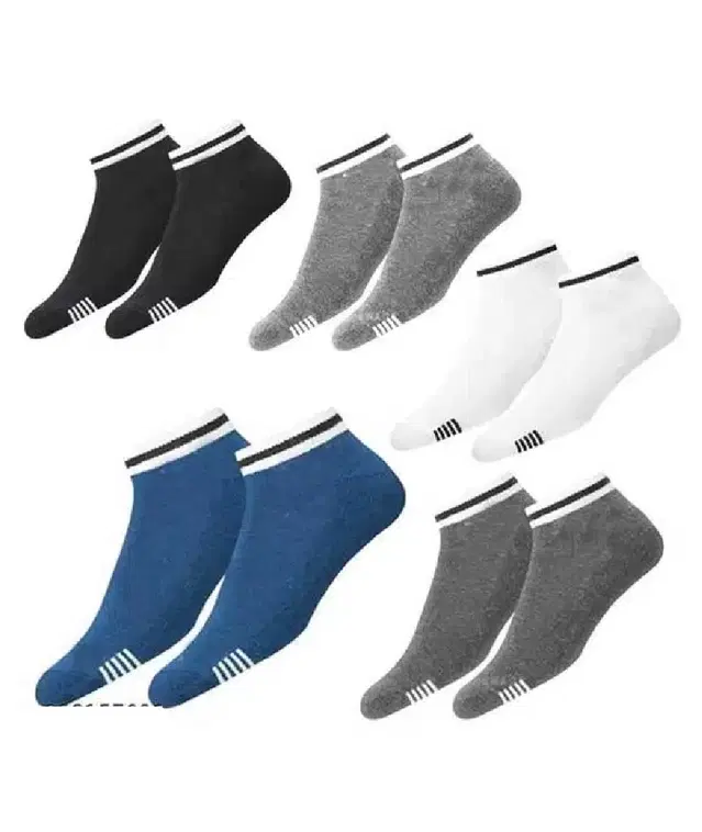 Cotton Blend Socks for Men, Set of 5 (Multicolor)