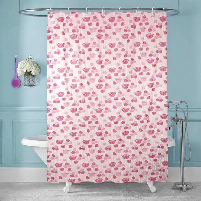 PVC Waterproof Shower Curtain, Pink, 84X54 Inches, SPM-10