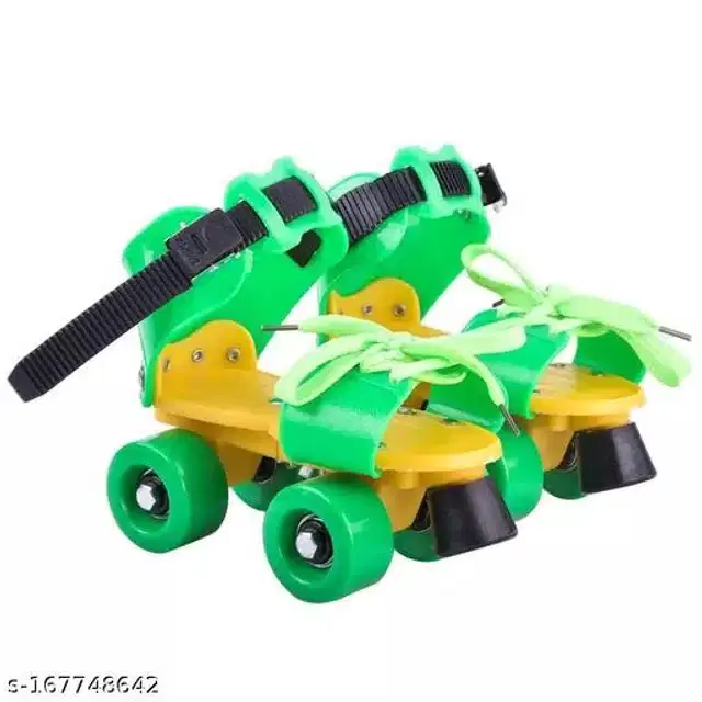 Adjustable Roller Skates for Kids, Green & Yellow