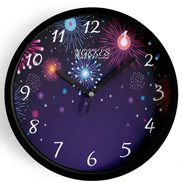 Plastic Printed Wall Clock, Multicolor, 7 Inches
