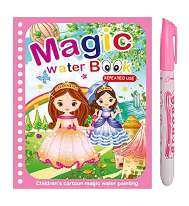 Reusable Quick Dry Water Painting Book with Doodle Pen for Kids, Multicolor