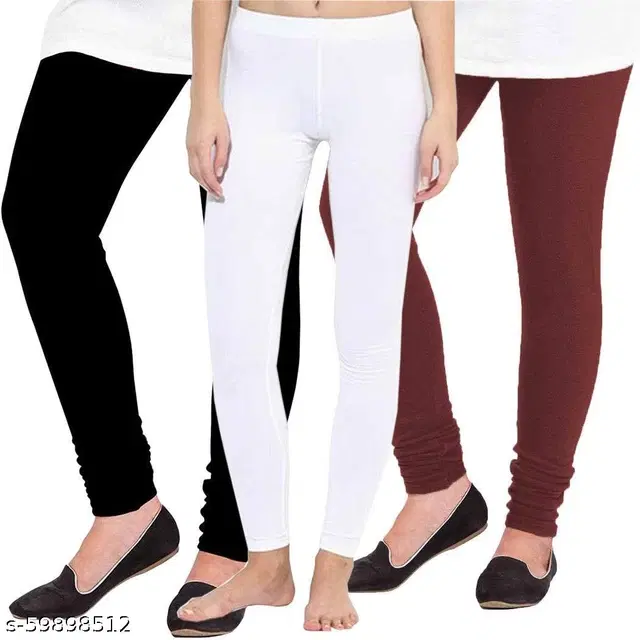 Cotton Legging For Women, Multicolour, (Pack Of 3)