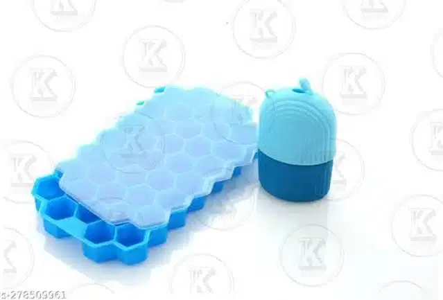 Silicone Ice Cube Moulds, Blue, Pack of 2