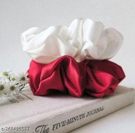 Pure Silk Scrunchies for Women, Pack of 12 (Multicolor)