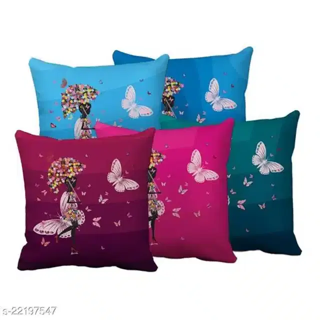 Cushion Cover for Home, Multicolor, 16x16 inches, Pack of 5