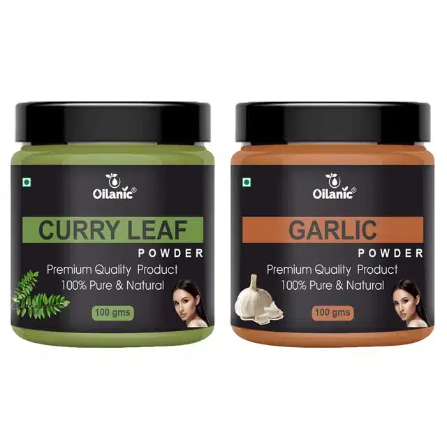 Natural Curry Leaf & Garlic Powder for Skin & Hair, Pack of 2, 100 g